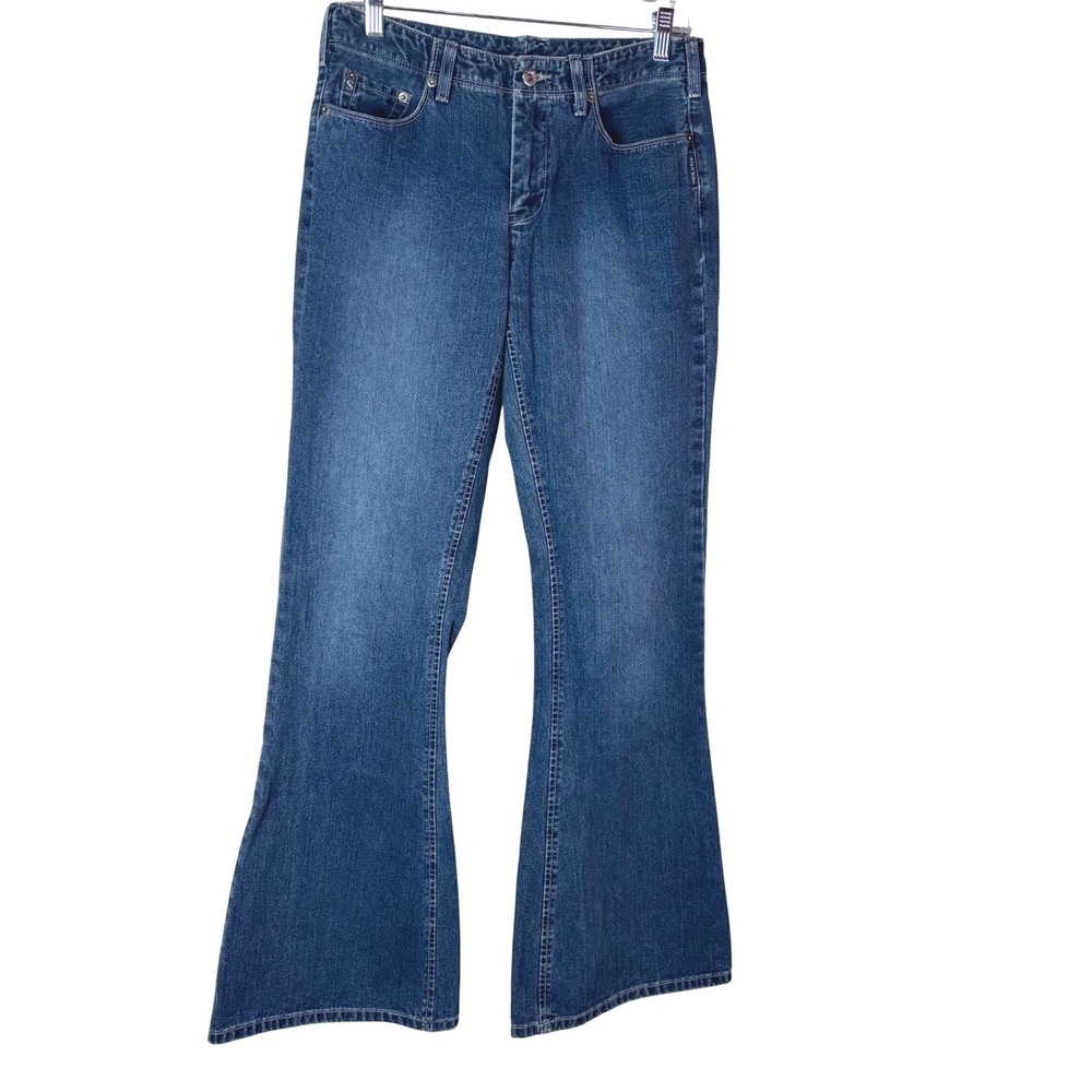 Silver Jeans Co. Flare Leg Women's‎ Denim Jeans Dark Wash Western Glove Works